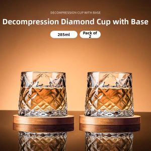 BOANG | Stress Relief Rotating Whisky Glass Set Crystal Glass