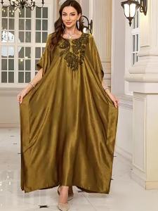 Women Embroidered Long Caftans Plus Size Kaftan Dresses Beach Bathing Suit Cover Up Moomoo Dress Moroccan Robe