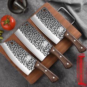 BAKULI | Hand-forged Longquan Kitchen Knife Set for Home Use Chefs Special Slicing Meat Cutting and Bone Chopping