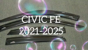 คิ้วกันสาด กันสาด กันสาดประตู คิ้ว ดำทึบ ฮอนด้า ซีวิค HONDA CIVIC 2021 2022 2023 2024 ใส่ร่วมกันได้ A