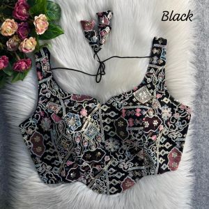 [PRE-ORDER] 2026 APRIL WOMENS DESIGNER BOLLYWOOD STYLE HEAVY CODDING WORK SLEEVELESS BLOUSE SIZE 38 | SLEEVELESS WEDDING GRAND BLOUSE