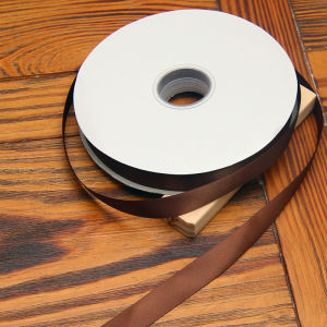 Chocolate Brown Silk Ribbon Satin Handmade Scroll Decorative Frame Artwork Coffee Color Bow Knot Home Fabric DIY Accessories