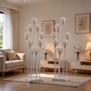 Tulip Floor Lamp Warm LED Light DIY Spray Paint Decor Light for Wedding Debut Birthday Party Aisle Stage Decoration