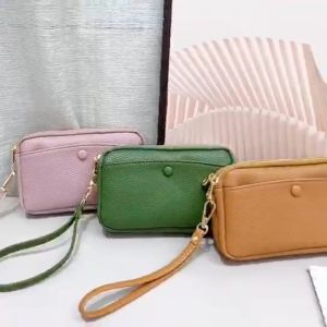 Ladies Leather Wristlet Wallet Large Capacity Long Wallet Coin Purse with 3 Compartments