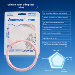 KAWASAKI | Dây Đàn Badminton Căng Bền Màu Đen và Trắng