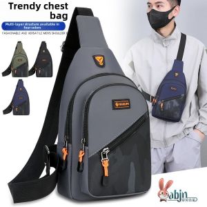 Mens Casual Oxford Cloth Crossbody Bag Small Single Shoulder Sling Bag Versatile Chest Bag Leisure Tote for Everyday Use