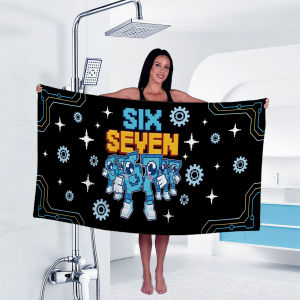 1pc mechanical wind 67 element printed bath towel beach towel quick drying lightweight swimming bathing outdoor travel