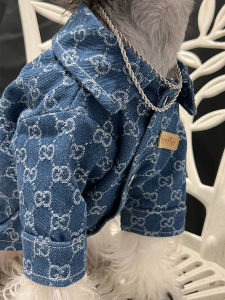 Fall and Winter Pet Dog Clothes Small Size Dogs Teddy Bichon Pomeranian Puppy Puppy Casual Fashion Denim Shirt XS