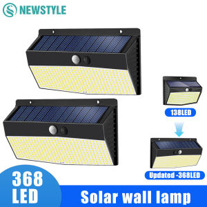 138/368 LED Solar Lights: Outdoor Solar Motion Sensor Wall Lights & Security Fence Lights