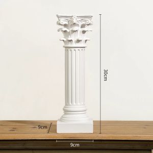 Decorative Greek Roman Forum Temple of Vespasian Corner Column Statue Pillars Figurine for Home Office Desk Garden Decoration