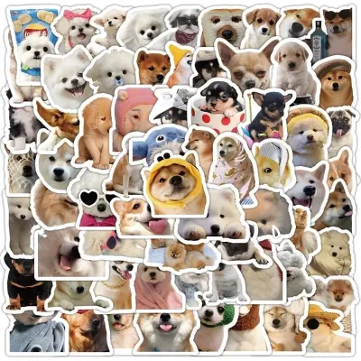 Set combo 20/60/100 miếng dán sticker chó cute dán nón mũ bảo hiểm laptop vali sổ tay tủ lạnh đàn guitar xe máy