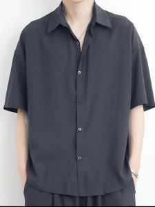 Áo Sơ Mi Nam Tay Ngắn Mùa Hè Ice Silk Thoáng Khí Nhanh Khô Mát Mẻ Áo Khoác Ngoài Mỏng Chống Nắng Bằng Polyester