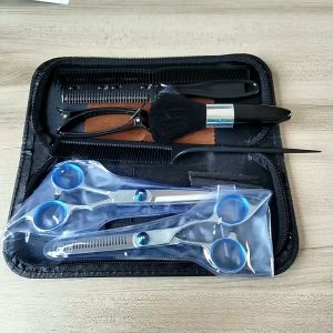 Memotong Rambut Profesional Scis-Sors Set 9 PCS Rambut Alat Pemotong Gunting Menipis Cukur Rambut Sisir klip Cape Scis-Sors Dompet dan Hair Scis-Sors Kit Tukang Cukur Set upgrade Rambut Profesional Set