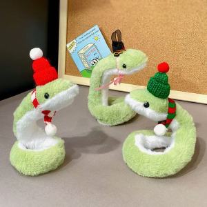 Cute Snake Plush Doll Home Decorative Toy Bracelet Ring Fixed Buckle Curtain Binding Band PP Cotton Filled Fabric Toy for All Genders