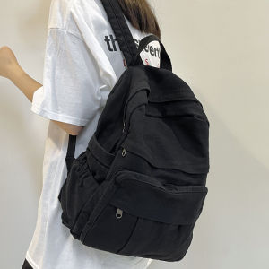 Large Capacity Backpack Female Korean Style All-Matching School Bag Male High School Student Japanese Style Ins Trendy Retro Canvas Backpack