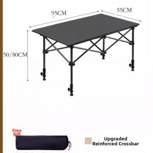 LINSI | Height Adjustable Folding Table Egg Roll Camping Outdoor