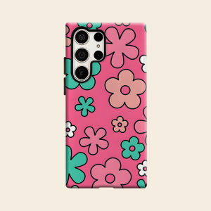 BILIBILI | Hot Pink Cartoon Daisy Luxury Fashion Full Lens Protective Case for Samsung Galaxy S26 S25 S24 A56 A36 Plus Ultra
