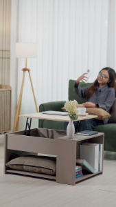 Cubic Meja Tamu Lift Up Minimalis / Coffee Table / Meja Kopi - LIVINA CFT 80 J