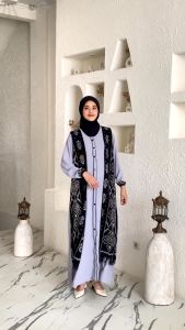 Dress Gamis Crinkle Wanita Dewasa Busui Muslim Terbaru 2024 Lebaran SHIRINZEIN Rania Glamour