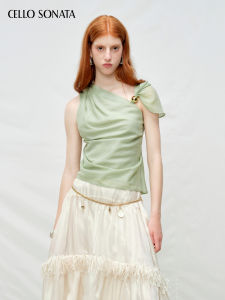 Cello Sonata | Spring and Summer Lightweight Off-shoulder Sleeveless T-shirt