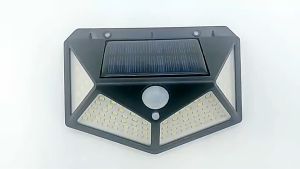 🔰 𝟰 𝗦𝗜𝗗𝗘𝗗 100 LED 3 Modes Solar Motion Sensor Light Waterproof Energy Saving Outdoor Security (SHM521)