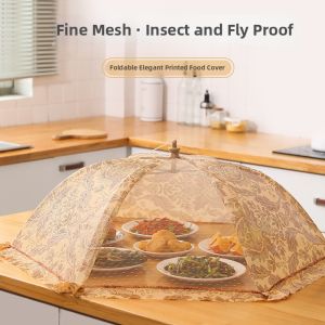 Modern Simple Dust-proof Netting Food Cover Foldable Printed Cloth
