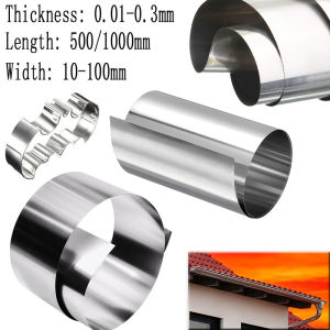 1Pcs 304 Stainless Steel Strip Coil Sheet 0.5m/1m Width Metal Steel Strip 0.01mm 0.03mm 0.05mm 0.08mm 0.1mm 0.2mm 0.3mm