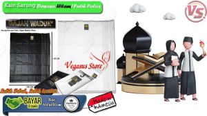 Sarung Pria Dewasa Warna Hitam & Putih Polos / Kain Sarung Hitam Putih Pria Dewasa - Vegasus Store (COD)