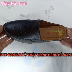 Dép Bít Mũi Nam HA NAM Da Bò Thật Cao Cấp GSB20125
