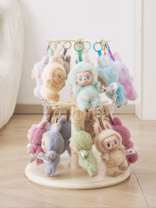 Transparent Display Stand Storage Box for Figurines Bubble Stage DIY Rotating Labubu Holder Dustproof Cabinet for Collectibles