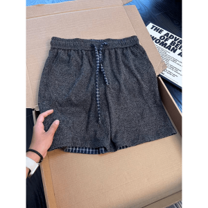LIUBU | American Plaid Patchwork Knit Shorts for Men