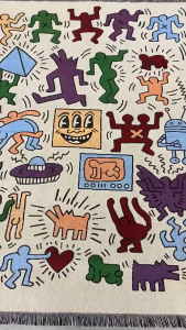 Keith Haring graffiti master illustration Nordic style ins sofa dust cover cloth sofa cover tablecloth decorative blanket