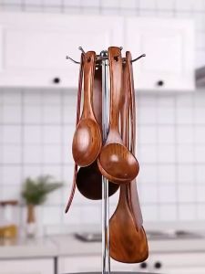 8in1 Bamboo spatula set wooden set portable tableware cooking Kitchen Utensils Sets t Tool gift box