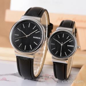 Bonico Jam Tangan Couple - Sepasang Pria dan Wanita - Bonico-88238GL-Couple-PNP-Leather Strap - 4u-store