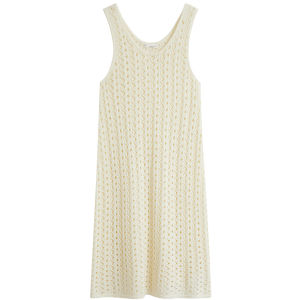 INMAN | Ice Silk Lace Hollow Out Layered Knit Vest Dress