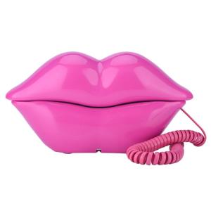 Lips telephone cute red mouth shape lip phone corded landline phones for home and office decor pink role play telephone gift
