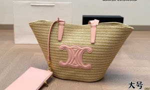 Casual Large Capacity Beach Vacation Style Tote Bag 2024 New Raffia Straw Bag Leisure Shoulder Bag for Men And Women