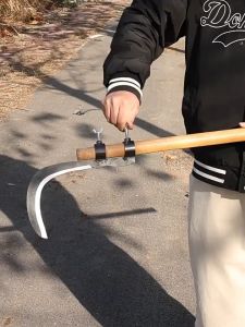 Multifuntional Portable Grass Sickle Cutter Head Wheat Lawn Mower Gardening Grass Farm Scythe Sickle Garden Tools Manganese Steel Double-sided Sharpening Sickle