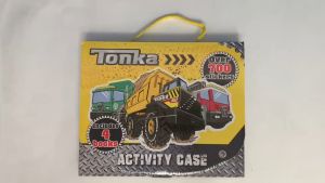 Tonka Construction Trucks & Machinery Activity Case Gift Set With 4 books & 4 Sticker Sheets for Children Ages 4-7 (Boxset)