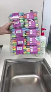4pcs Kitchen Dishwashing Sponge Does Not Hurt Pot Brush Pot Artifact Household Scratch-free Cleaning Sponge Wipe