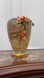 Bình Hoa Sứ Trang Trí Nhà Cửa Họa Tiết Hoa Đắp Nổi Cao Cấp Mã BH-RV6568S