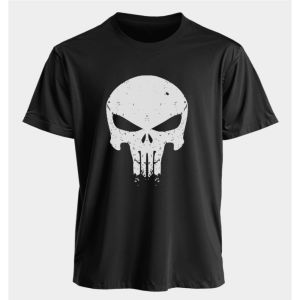 Marvel Mens and Womens T-shirts Punisher Summer American Spring and Autumn Basic Loose Sporty Trend Oversized Short-sleeved