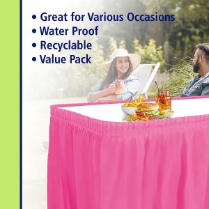 Muti-Color Table Skirt forTablesWrinkle Resistant Pleated Ruffle Table Cloth for Birthday Party Banquet Wedding Baby Showe
