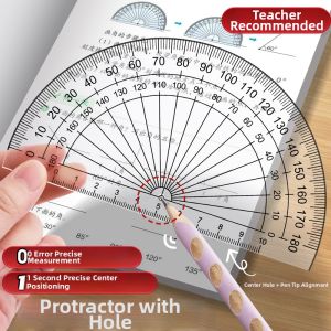 XINZUO | Transparent Protractor Ruler for Learning Measurement