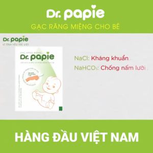 Hộp 30 gói gạc rơ lưỡi Dr Papie vệ sinh răng miệng cho bé