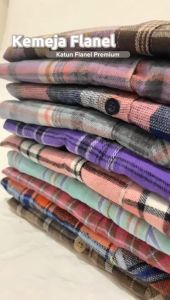 Kemeja Flanel Wanita Kotak-kotak Lengan Panjang: Kemeja Casual Nyaman & Tahan Lama