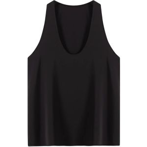 SOLWEIGE | SOLWEIGE Classic Basic Sleeveless Deep U Neck Micro Satin Womens Vest Comfortable Lazy Style Commute Fashion Polyester Fiber