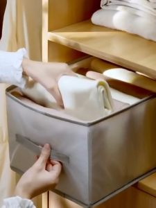 Wardrobe Organizer Foldable Linen Storage Box Clothes Organizer Jeans Shirts Pants Sweater Storage