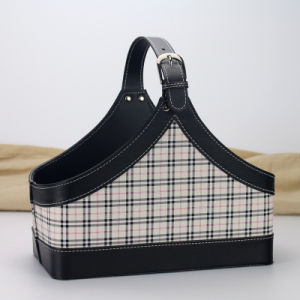 Leather Handheld Gift Basket Creative Storage Basket for Home Fruit Basket Large Size Ideal for Festive Gifting