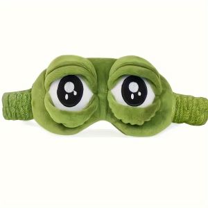 3D Sad Frog Sleep Mask Natural Sleeping Eyeshade Cover Shade Eye Patch ผู้หญิงผู้ชายนุ่มแบบพกพา Blindfold Travel Eyepatch